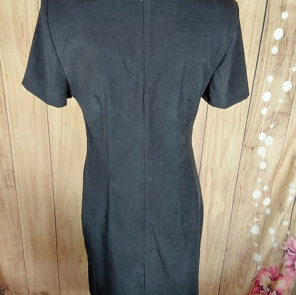 Jessica Howard Black Back Zipper Short Sleeve Round Neck Career - Picture 7 of 13